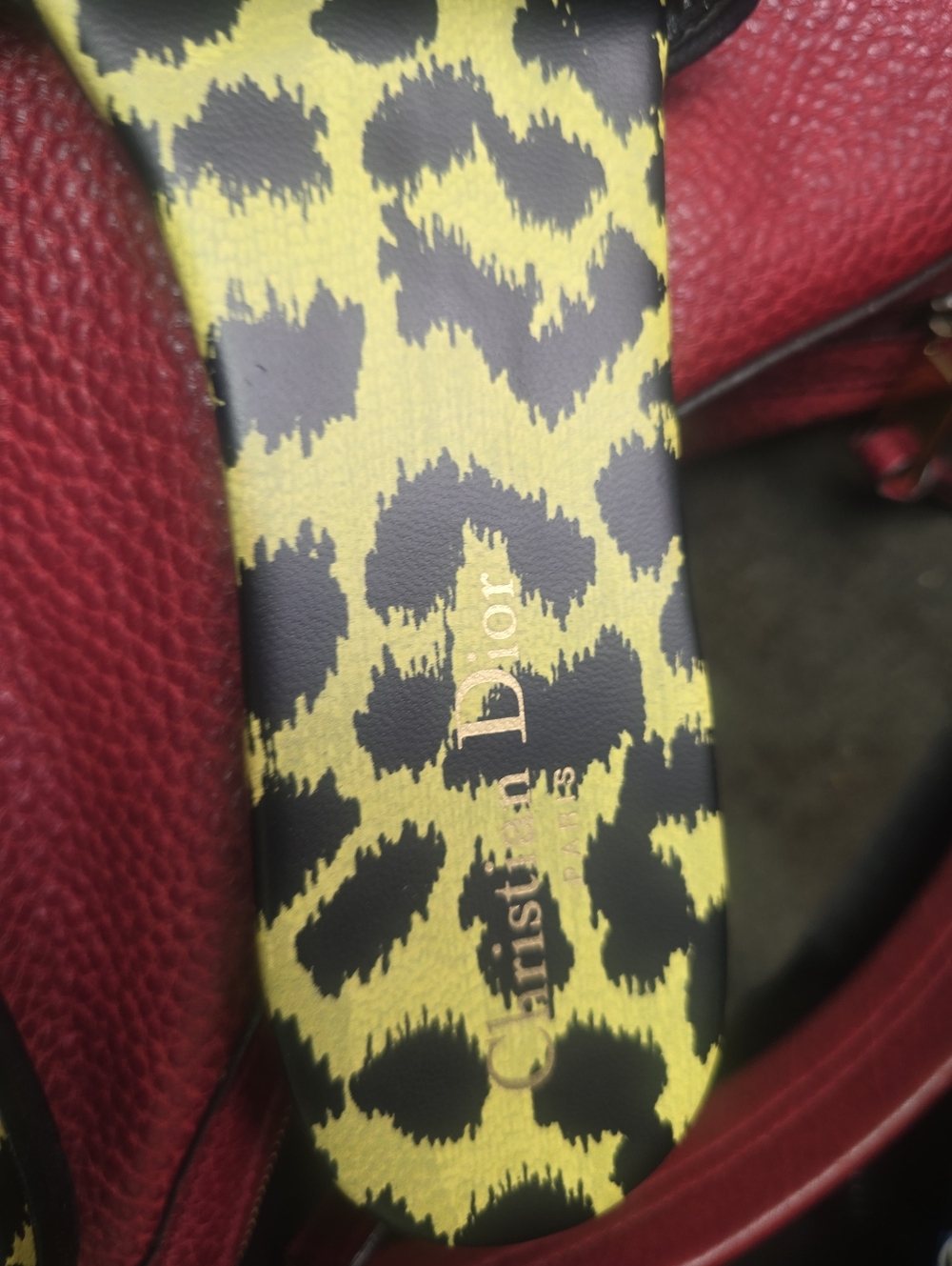 Dior Dway Slide Sandals Lime Pop Leopard Print Size 41 - Picture 5 of 12